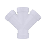 Charlotte Pipe Schedule 40 2 in. Hub X 2 in. D Hub PVC Double Wye 1 pk