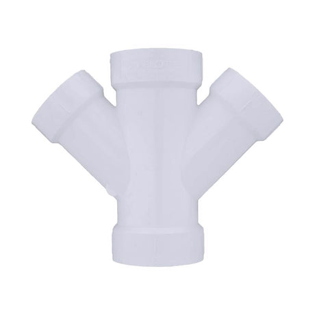 Charlotte Pipe Schedule 40 2 in. Hub X 2 in. D Hub PVC Double Wye 1 pk