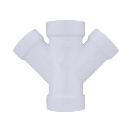 Charlotte Pipe Schedule 40 2 in. Hub X 2 in. D Hub PVC Double Wye 1 pk
