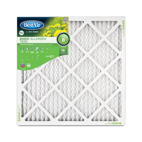 BestAir 20 in. W X 20 in. H X 1 in. 8 MERV Pleated Air Filter 1 pk, Pack of 12