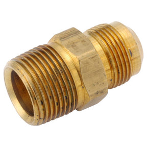 Anderson Metals 15/16 in. Male Flare in. X 1/2 in. D MIP Gold Brass Gas Appliance Adapter, Pack of 5