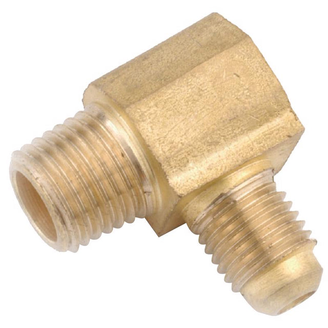 Anderson Metals 3/8 in. Flare Elbow in. X 1/2 in. D MIP Brass 90 Degree Elbow, Pack of 5