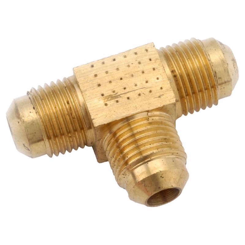 Anderson Metals 3/8 in. Male Flare in. X 3/8 in. D Male Flare Gold Brass Tee, Pack of 5