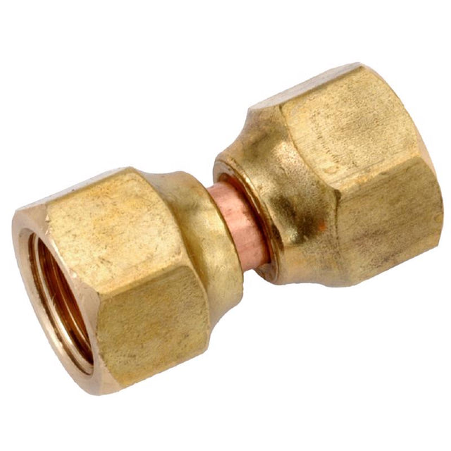 Anderson Metals 3/8 in. Female Flare in. X 3/8 in. D Female Flare Brass Swivel Flare Connector, Pack of 5