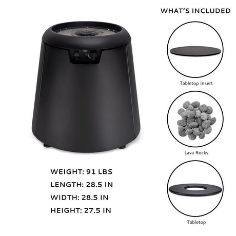 TIKI 38 in. W Steel Round Propane Fire Table