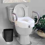 Carex Health Brands E-Z Lock White Elevated Toilet Seat Aluminum/Plastic 5 in. H X 22 in. L