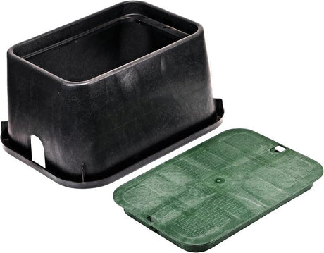 NDS Standard 117BC Valve Box, 25-3/4 in L, 19 in W, 12-1/4 in H, PVC, Black/Green