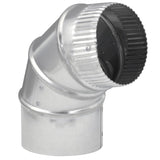 Imperial 4 in. D X 4 in. D Adjustable 90 deg Galvanized Steel Furnace Pipe Elbow, Pack of 8
