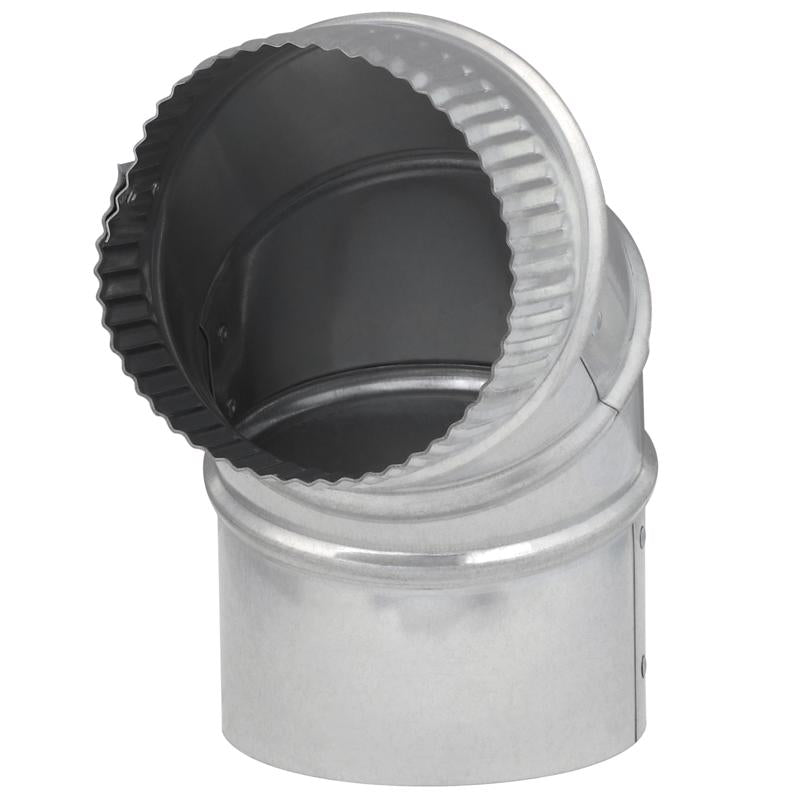 Imperial 4 in. D X 4 in. D Adjustable 90 deg Galvanized Steel Furnace Pipe Elbow, Pack of 8