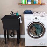 Tehila 22.875 in. W X 24.75 in. D Freestanding Thermoplastic Utility Tub Kit