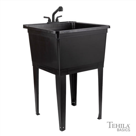 Tehila 22.875 in. W X 24.75 in. D Freestanding Thermoplastic Utility Tub Kit