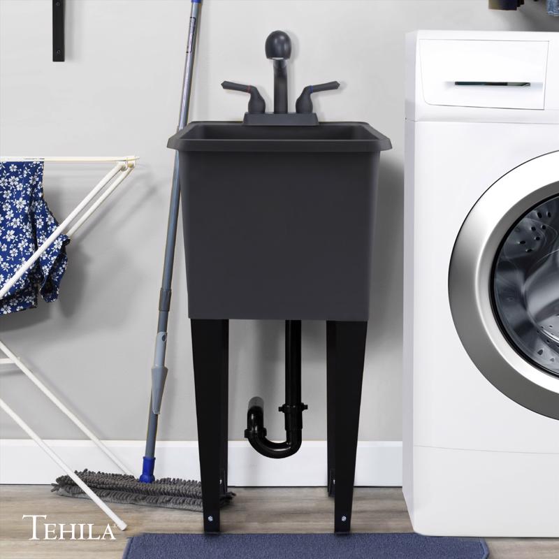 Tehila 17.75 in. W X 23.25 in. D Freestanding Thermoplastic Utility Sink