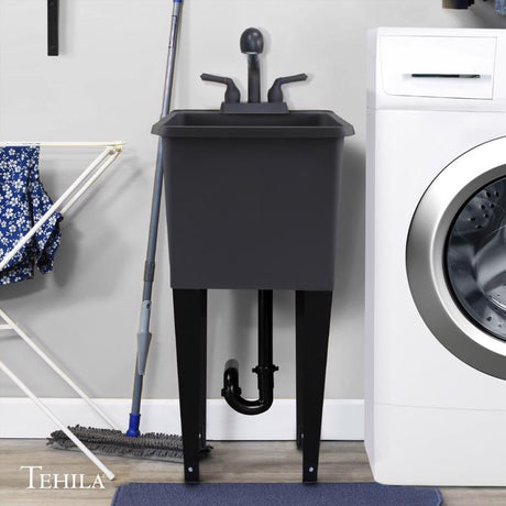 Tehila 17.75 in. W X 23.25 in. D Freestanding Thermoplastic Utility Sink