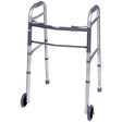 Carex Health Brands Gray Folding Walker W/Wheels Aluminum 37 in. H X 18.63 in. L