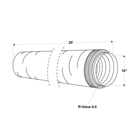Imperial R6.0 25 ft. L X 10 in. D Silver Poly Duct