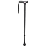 Carex Health Brands Black Soft-Grip Walking Cane w/Strap Aluminum/Plastic 40 in. H X 5.2 in. L