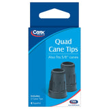 Carex Health Brands Black Quad Cane Tips Rubber/Stainless Steel
