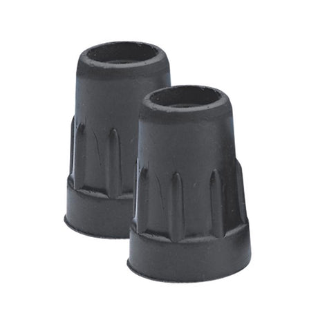 Carex Health Brands Black Walking Cane Tips Rubber/Stainless Steel