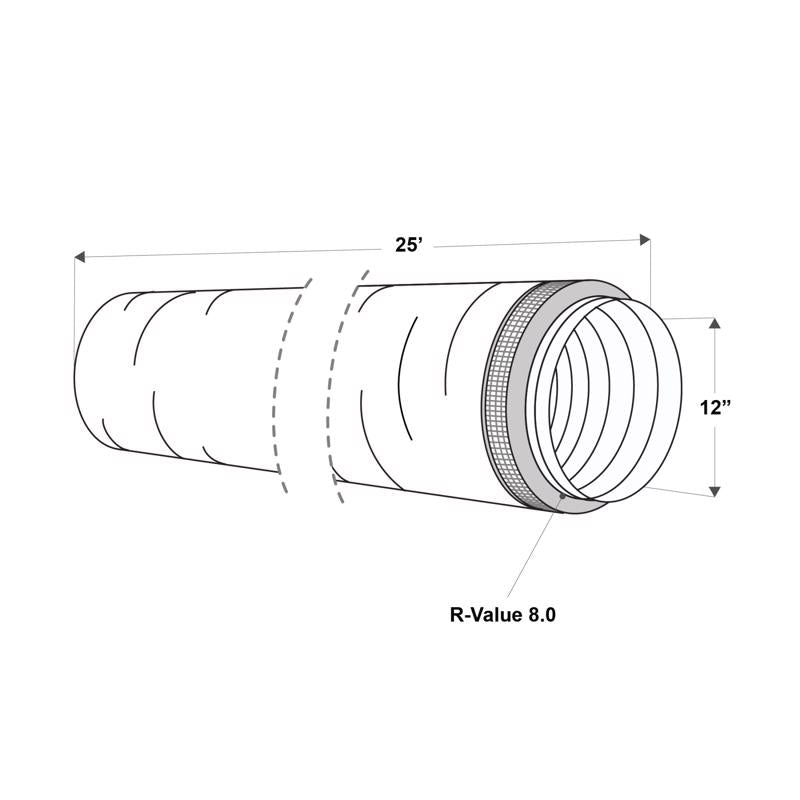 Imperial R8.0 25 ft. L X 12 in. D Silver Poly Duct