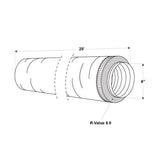 Imperial R8.0 25 ft. L X 6 in. D Silver Poly Duct