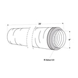 Imperial R8.0 25 ft. L X 8 in. D Silver Poly Duct