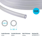 EZ FLO 1/2 in. D X 5/8 in. D X 10 ft L Vinyl Vinyl Tubing