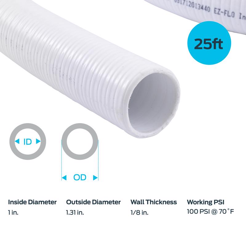 EZ FLO 1 in. D X 25 ft. L PVC Spa Hose