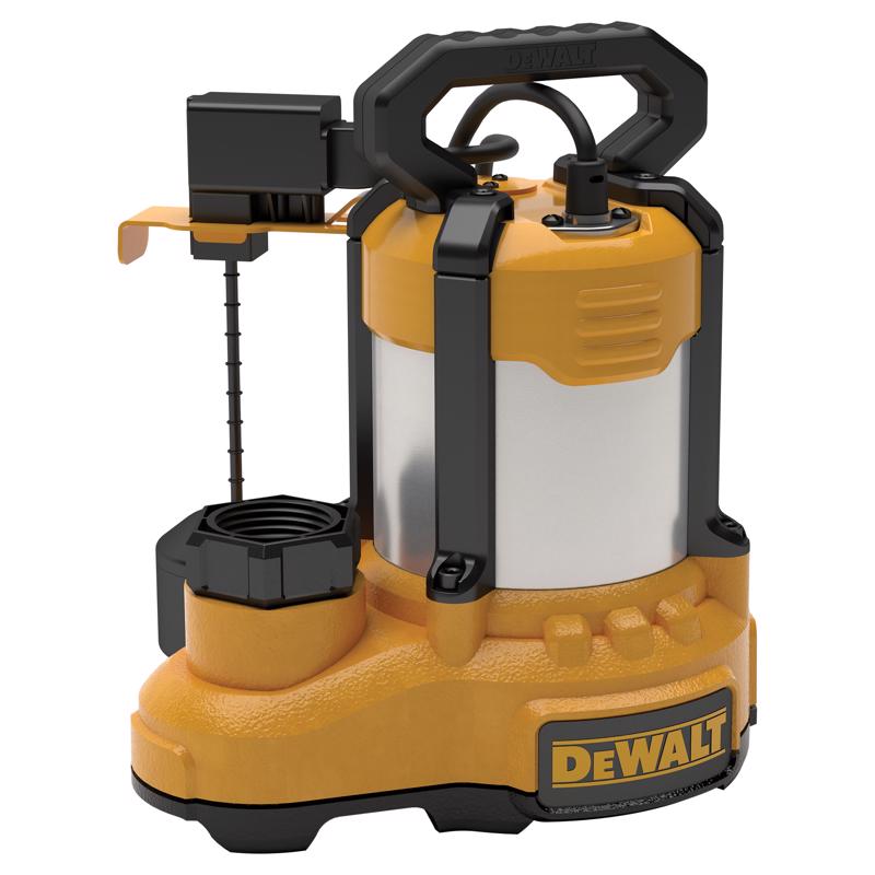 DeWalt 1/3 HP 4500 gph Stainless Steel Vertical Float Switch AC Submersible Sump Pump 10 ft