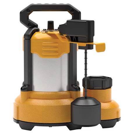 DeWalt 1/3 HP 4500 gph Stainless Steel Vertical Float Switch AC Submersible Sump Pump 10 ft