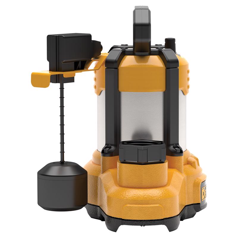 DeWalt 1/3 HP 4500 gph Stainless Steel Vertical Float Switch AC Submersible Sump Pump 10 ft