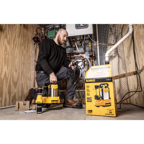 DeWalt 1/2 HP 6100 gph Stainless Steel Vertical Float Switch AC Submersible Sump Pump 10 ft