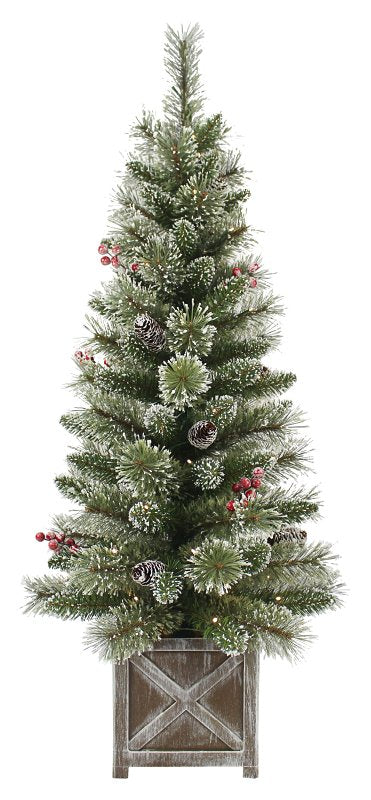 Puleo Asia Limited 333-4464-ST40LW Pre-Lit Snowy Dakota Pine Tree, 106 Tips, B/O, 4 ft