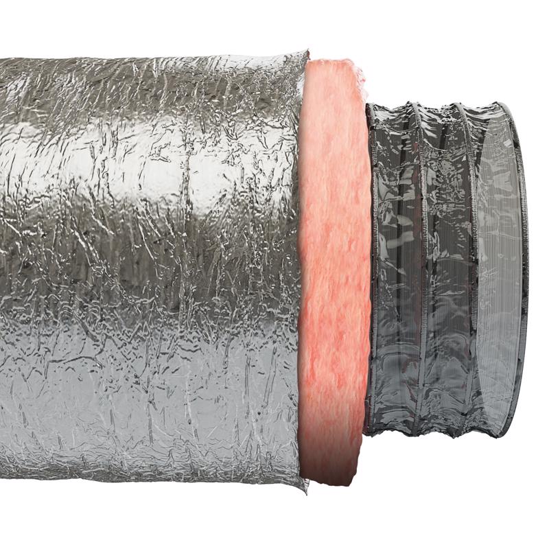 Imperial MEA-0825 Air Duct, 25 ft L, Polyester, Silver