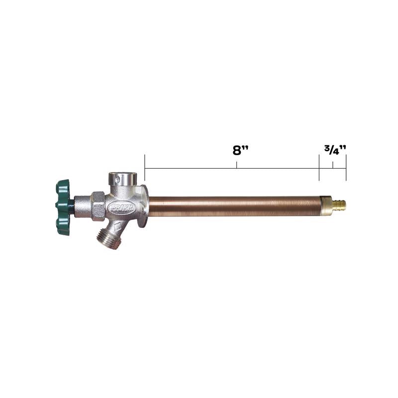 Prier 1/2 in. Crimp PEX in. Anti-Siphon Brass Freezeless Wall Hydrant