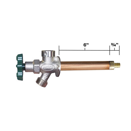 Prier 1/2 in. Crimp PEX in. Anti-Siphon Brass Freezeless Wall Hydrant