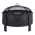 Living Accents 29 in. W Steel Round Wood Fire Pit