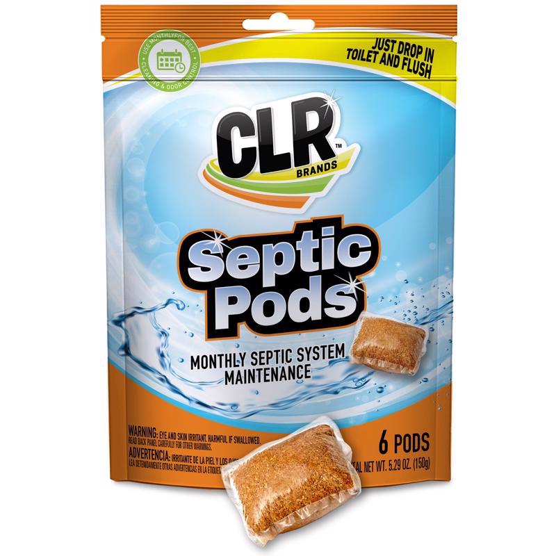 Clear Brands Pods Septic System Treatment and Cleaner 5.29 oz, Pack of 6