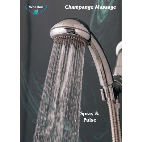 Whedon Champagne Massage Polished Chrome Plastic 5 settings Handheld Showerhead 2 gpm