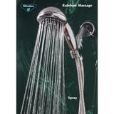 Whedon Rainbow Massage Brushed Nickel Plastic 7 settings Handheld Showerhead 2 gpm