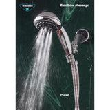 Whedon Rainbow Massage Brushed Nickel Plastic 7 settings Handheld Showerhead 2 gpm