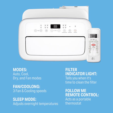 Perfect Aire 400 sq ft 3 speed 13500 (10000 SACC) BTU Portable Air Conditioner with Remote