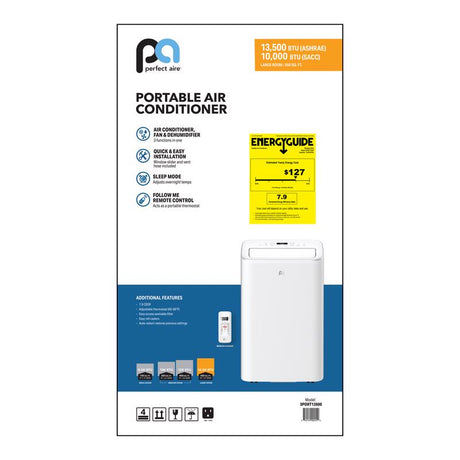 Perfect Aire 400 sq ft 3 speed 13500 (10000 SACC) BTU Portable Air Conditioner with Remote