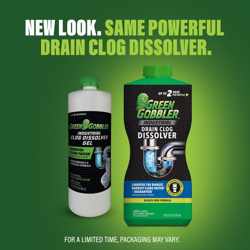 Green Gobbler Liquid Drain Clog Remover 32 fl. oz., Pack of 6