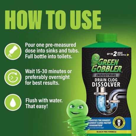 Green Gobbler Liquid Drain Clog Remover 32 fl. oz., Pack of 6