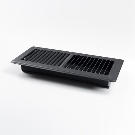 RectorSeal Tru Aire 4 in. H X 12 in. W 2-Way Powder Coat Black Steel Floor Register