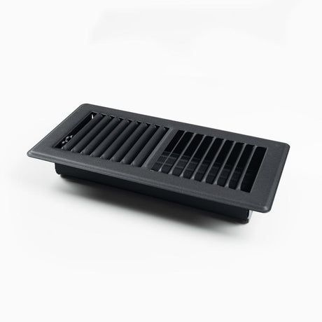 RectorSeal Tru Aire 4 in. H X 10 in. W 2-Way Powder Coat Black Steel Floor Register