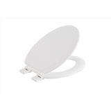 Oakbrook Collection Laurel Elongated White Wood Toilet Seat