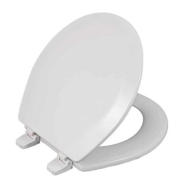 Oakbrook Collection Laurel Round White Wood Toilet Seat