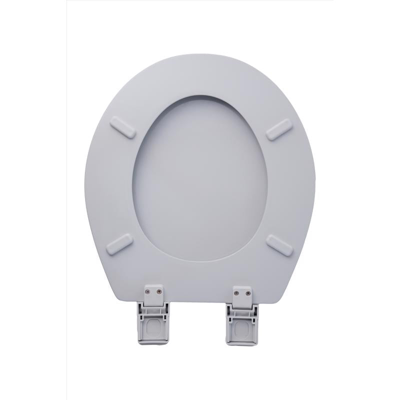 Oakbrook Collection Laurel Round Silver Wood Toilet Seat