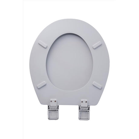 Oakbrook Collection Laurel Round Silver Wood Toilet Seat